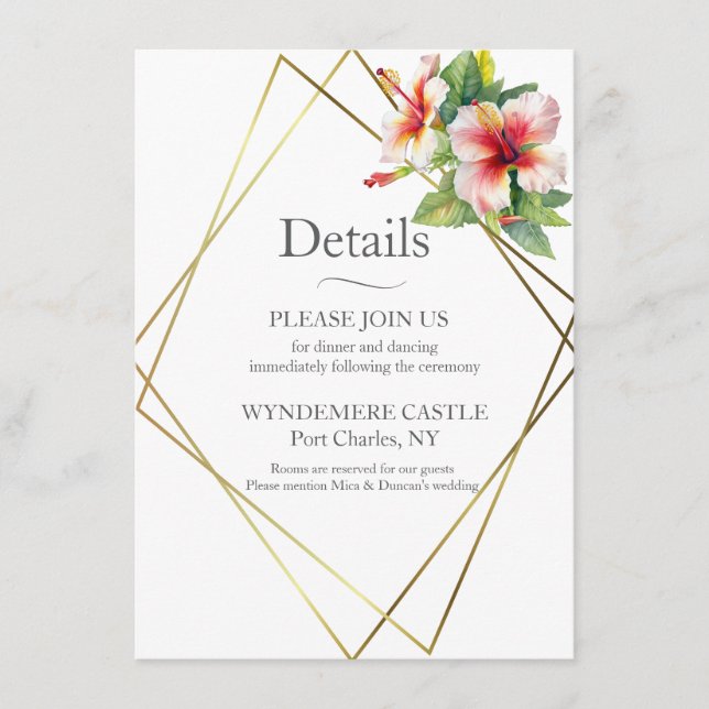 Cartão De Informações Hibisco Tropical (Frente)