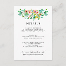 Cartão De Informações Hibisco Tropical | Detalhes do Casamento de Flores