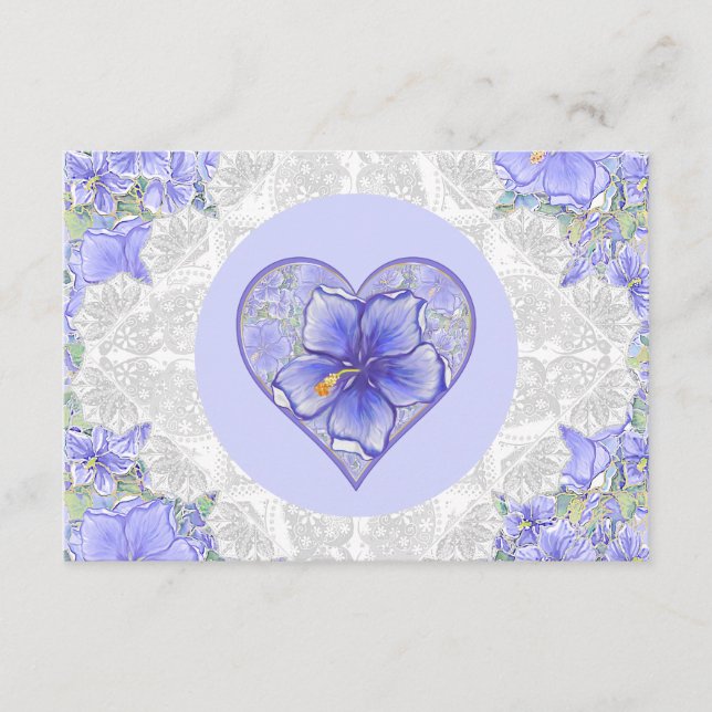Cartão De Informações Hibiscus & lace BLUE (Frente)