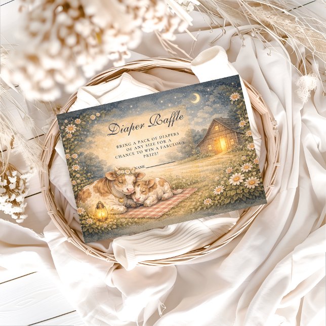 Cartão De Informações Highland Cow Meadow Diapper Raffle (Criador carregado)
