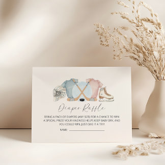 Cartão De Informações Hockey baby shower, ice hockey diaper raffle