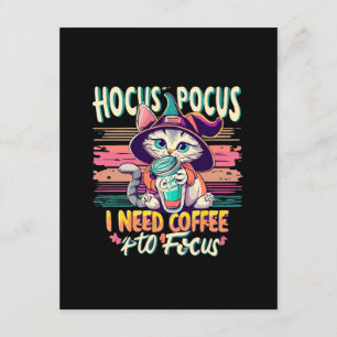 Cartão De Informações Hocus Focus - Preciso de café para me concentrar