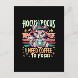 Cartão De Informações Hocus Focus - Preciso de café para me concentrar