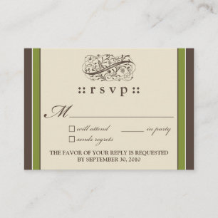 Cartão De Informações ::Holly: Simplesmente Elegante 3,5"x2,5" RSVP Card