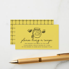 Cartão De Informações Honey Jar & Bees Bridal Shower Recipe Request