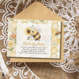 Cartão De Informações Honeycomb Floral Bee Baby Shower Books For Baby