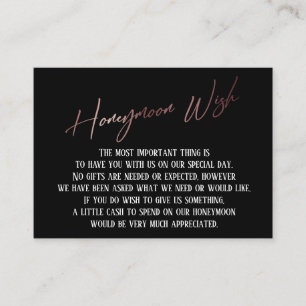 Cartão De Informações Honeymoon Desejo Moderno Rosa