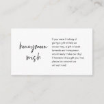 Cartão De Informações Honeymoon Wish and Fund, Script Moderno<br><div class="desc">Este é o moderno preto casual elegance nk,  o minimalismo de Script,  fonte de tipo,  Cartão de Invólucro de Casamento. Você pode alterar as cores da fonte e adicionar os detalhes do casamento na letra / letra correspondente. #TeeshaDerrick</div>