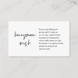 Cartão De Informações Honeymoon Wish and Fund, Script Moderno