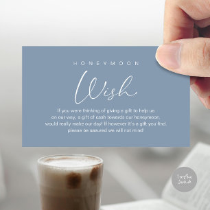 Cartão De Informações Honeymoon Wish, casamento romântico moderno