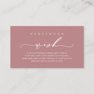 Cartão De Informações Honeymoon Wish, moderna design romântica