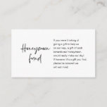 Cartão De Informações Honeymoon Wish ou Fund, Script Moderno<br><div class="desc">Este é o moderno preto casual elegance nk,  o minimalismo de Script,  fonte de tipo,  Cartão de Invólucro de Casamento. Você pode alterar as cores da fonte e adicionar os detalhes do casamento na letra / letra correspondente. #TeeshaDerrick</div>