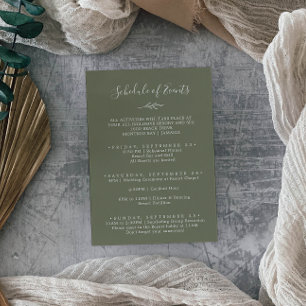 Cartão De Informações Horário de Fim de Semana Verde Escuro Mínimo de Fo