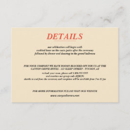 Cartão De Informações Horseback Canyon Casal Wedding