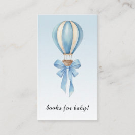 Cartão De Informações Hot Air Balloon Boy Baby Shower Books for Baby
