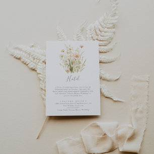 Cartão De Informações Hotel Clássico Boho Blush Wildflower