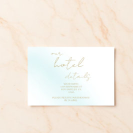 Cartão De Informações Hotel de Casamento Onda de Aquarela Azul