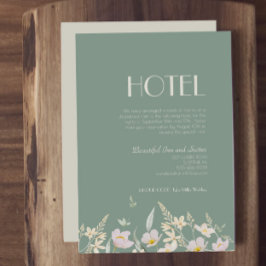 Cartão De Informações Hotel Wildflower Sage Deco Wedding