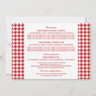 Cartão de Informações Houndstooth Vermelho