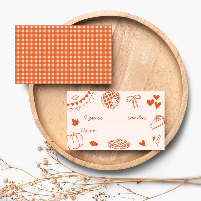 Cartão De Informações How Many Candies In The Jar? Baby Shower Game Card (Criador carregado)