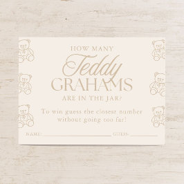 Cartão De Informações How Many Teddy Grahams Baby Shower Guessing Game