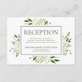 Cartão De Informações Hydrangea Branca Recepção Floral de Casamento