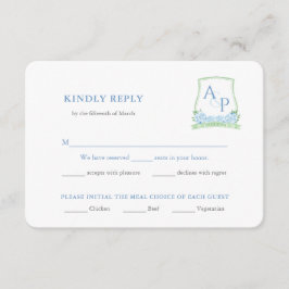 Cartão De Informações Hydrangea Crest Refeições de Casamento Elegante