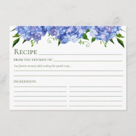 Cartão De Informações Hydrangea Floral Receita Azul