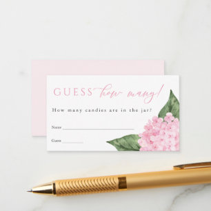 Cartão De Informações Hydrangea Rosa Adivinha Quantos Placas De Jogo De