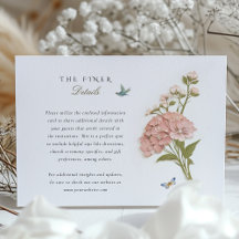Hydrangea Weding Information Card Vintage