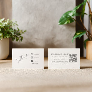 Cartão De Informações Ícones de mídia social obrigado de código QR de