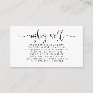 Cartão De Informações ID523 de Wishing bem preto minimalista