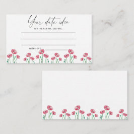 Cartão De Informações Ideias de noite de data em aquarela floral \ Pote