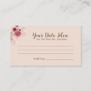 Cartão De Informações Ideias Elegantes de Noite de Encontro Floral Rosa