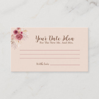 Cartão De Informações Ideias Elegantes de Noite de Encontro Floral Rosa 