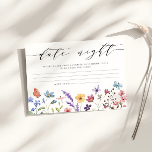 Cartão De Informações Ideias Noturnas de Primavera de Verão Floral