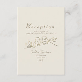 Cartão De Informações Ilegal e Recepção de casamento Dourada