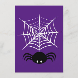 Cartão De Informações Ilustração Assustadora de Aranha de Halloween