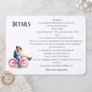 Cartão De Informações Ilustração de Casal Romântico Casual Moderna