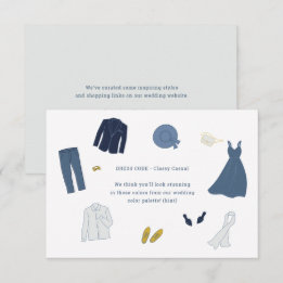 Cartão De Informações Ilustrações de Cores de Casamento e Código de Vest