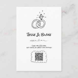 Cartão De Informações Ilustrações de Dodle Casadas em Preto e Branco