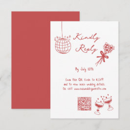 Cartão De Informações Ilustrações Desenhadas Mão Casamento Doodles Maroo