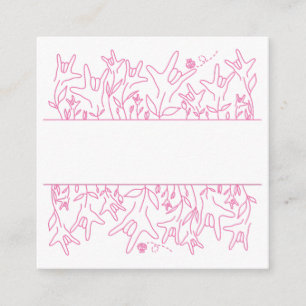 Cartão De Informações ILY Bloom - Design ASL de Nome Personalizado