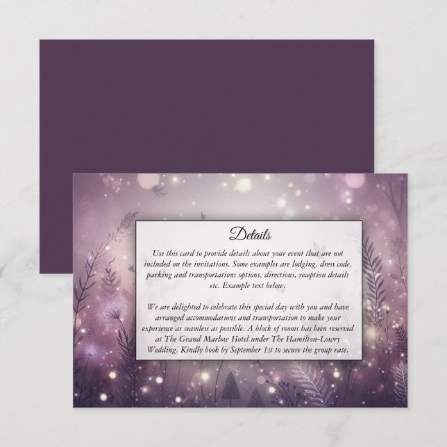 Cartão De Informações Incêndio de Starlit em Bloom (Frente/Verso)