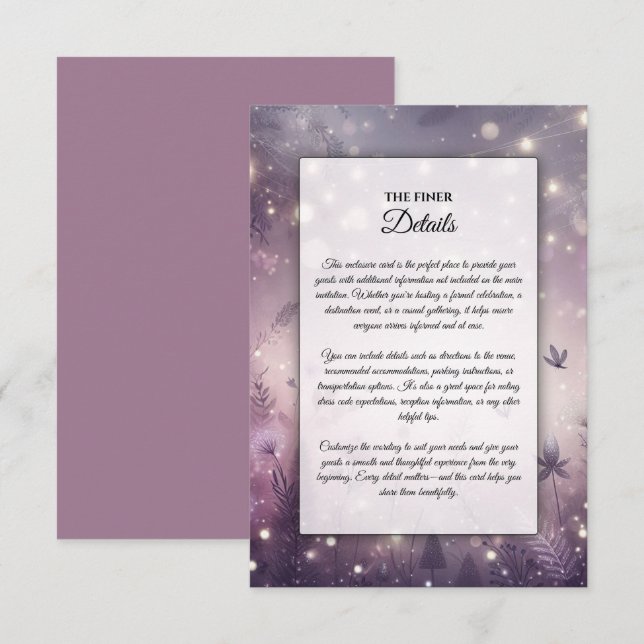 Cartão De Informações Incêndio de Starlit em Bloom (Frente/Verso)