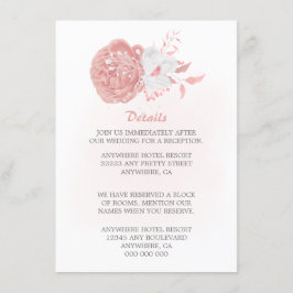 Cartão De Informações incríveis detalhes florais rosa e branco