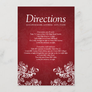 Cartão De Informações Indicações de Direção para Casamento Redemoinhos V