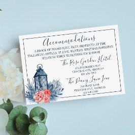 Cartão De Informações Indigo Bliss Floral Stems Lanterna Alojamentos
