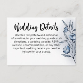Cartão De Informações Indigo Romance Wedding Enclosure Cards
