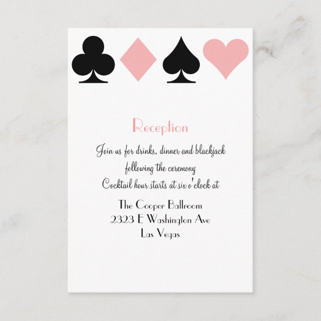 Cartão De Informações Informações Adicionais do Casamento em Las Vegas (Frente)